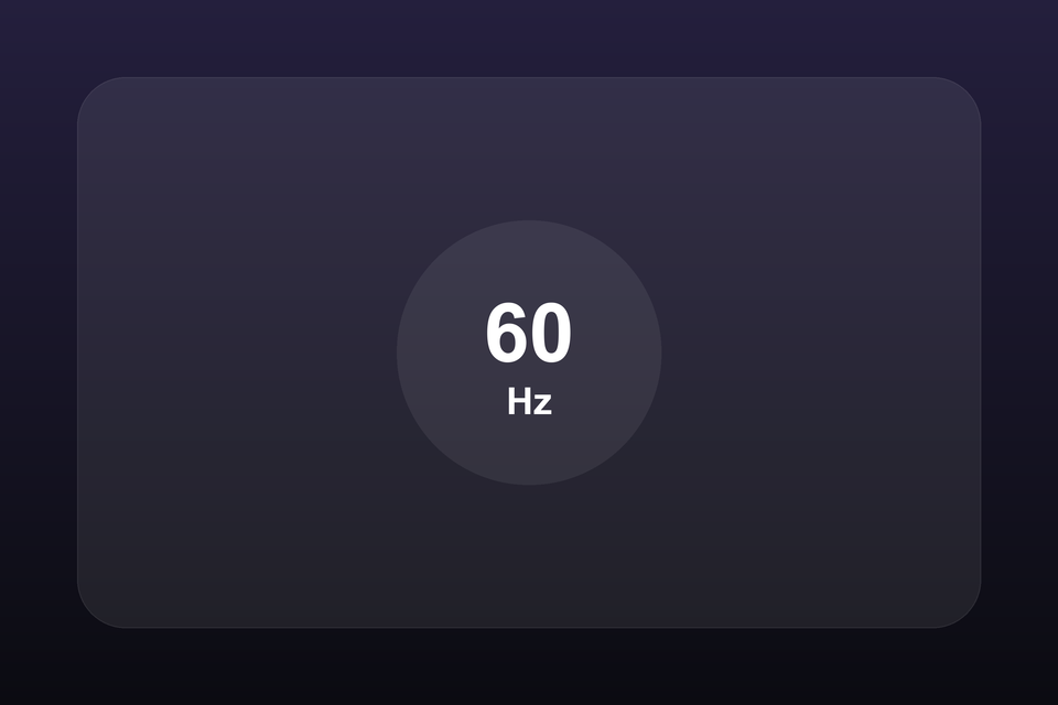The Control Center toggle unfilled, reading 60 Hz